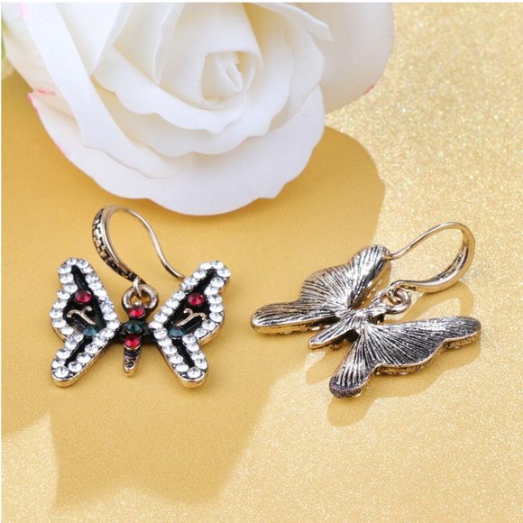 Turkish Crystal Enamel Butterfly Earrings - Picture 10 of 16